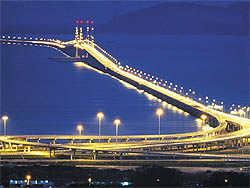 penang bridge night scene