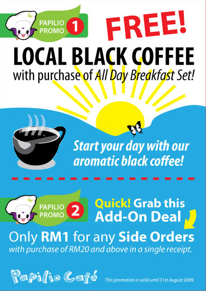 Papilio Cafe Special Promotion